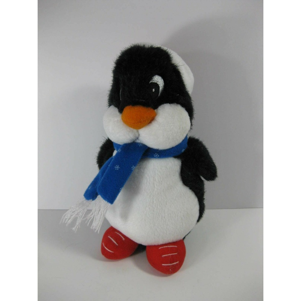 PENGUIN Geo-Pals Santa Hat Winter Scarf Stuffed 9" Plush Chubby Cheeks TOY